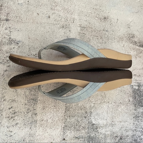 Vionic Tide Patty Flip Flops Sandal Size 10 Light denim & tan Summer Vacation - Picture 6 of 9